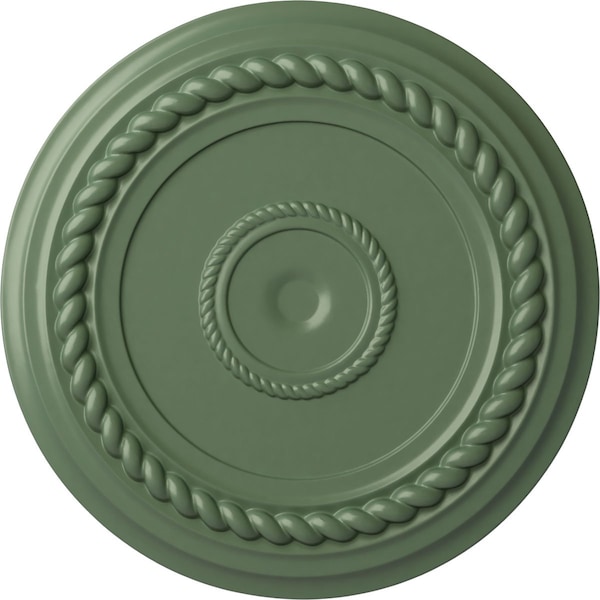 Ekena Millwork Alexandria Rope Ceiling Medallion (Fits Canopies up to 4 5/8"), 19 5/8"OD x 1 1/2"P, Athenian Green CM18ALAGF - main